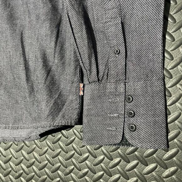 English Laundry Grey white lined Button Down Shirt 100% Cotton Mens Size XL - Picture 3 of 8